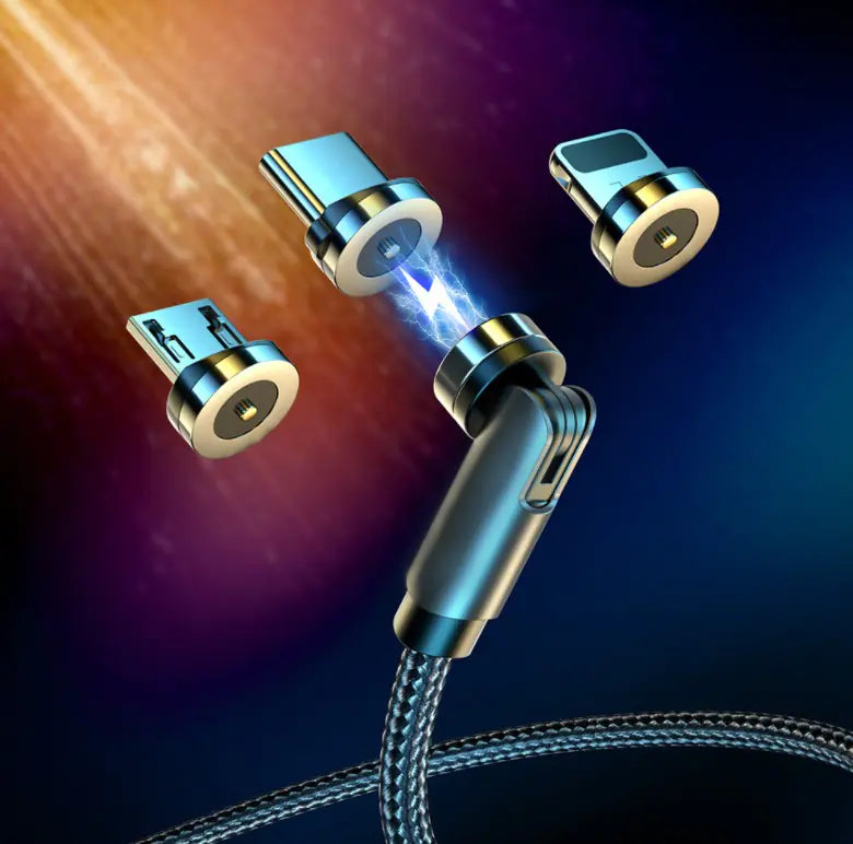 Aikoff MagLink™ Magnetic Charging Cable | 540° Rotation | Fast Charge | Durable Nylon Braided Cord