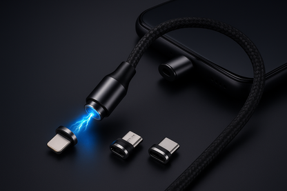 Aikoff MagLink™ Magnetic Charging Cable | 540° Rotation | Fast Charge | Durable Nylon Braided Cord