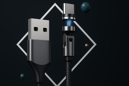 Aikoff MagLink™ Magnetic Charging Cable | 540° Rotation | Fast Charge | Durable Nylon Braided Cord